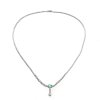 Collier mit Smaragd- und Brillantbesatz, WG. L. 46 cm.