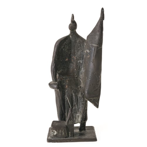 Oblak, Slavko. Moderne Darstellung des Hl. Florian. Bronze. H. ca. 17,5 cm. Monogr.