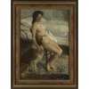 Knoebel, Robert. Sitzender Mädchenakt mit Hund. Öl/Lw. 65 x 45 cm. Sign.