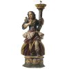 Leuchterengel. Süddt., Anfang 18. Jh. Holz, übergangene Farbfassung. H. ca. 71 cm. Rep., best., Reste von Wachs.