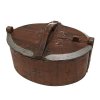 Spanschachtel. Norwegen, dat. 1834. Holz, farbig bemalt. H. ca. 22 cm, L. ca. 37 cm. Best., Gebrauchsspuren.