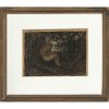 Modersohn, Otto. Mädchen mit Kind in Landschaft. Mischtechnik/Papier. 14 x 19,5 cm. Atelierspuren, am Rand min. beschnitten. Unsign.