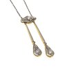 Négligé-Anhängerkette. Stäbchenanhänger mit Diamanten. Min. best. L. 3,5 cm.