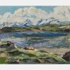 Schweiz, 20. Jh., Erni. Schweizer Bergsee mit Panoramaansicht. Öl/Lw. 46 x 55 cm. Sign. und dat. 1954. Alterungsspuren.