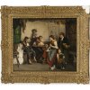 Vollmar, Ludwig. Vorlesestunde in der Bauernstube. Öl/Lw./Hartfaser.37,5 x 44,5 cm. Min. besch. Sign.