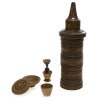 Schraubdose-Futteral und Teile eines Nürnberger Pokals. Am Deckel Riss, best., Pokal unvollständig H. 27 cm.