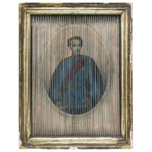 Vexierbild. Ludwig II. Kol. Druck. 44,5 x 33 cm.