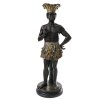 Allegorie des Erdteils Amerika. Metallguss, farbig glasiert. H. 77 cm. Best, ein Zehe fehlt.