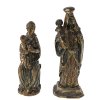 Gnadenmaria von Altötting und thronende Maria mit dem Jesuskind Holz, Reste von Farbfassung. Besch. H. 16-20 cm.