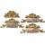 Vier Kartuschen mit Muschelornamentik. Holz, vergoldet. Best., tw. rep.