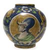 Apothekengefäß. Venedig, Majolika, Porträtmedaillons. Leicht best.