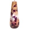 Vase. Überfangglas, Weinrot über Rosé, Efeuranken. Min. best. H. 43 cm.
