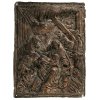 Andachtsrelief. Anbetung der Hirten. Kupfer-/Metallblech. Besch., Verwitterungsspuren. 20 x 15 cm.
