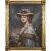 Deutschland, um 1900. Porträt einer vornehmen Dame. Farbkreide/Mischtechnik. 65,5 x 50 cm.