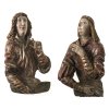 Zwei weibliche Halbfiguren-Reliefs. Niederbayern. Holz, Farbfassung. H. je 39 cm. Besch., eine Hand lose, rest.