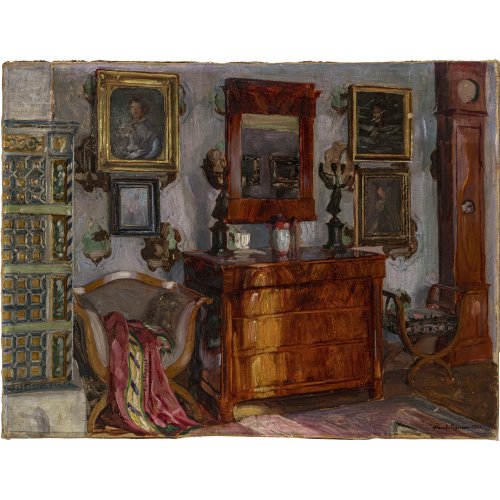 Segisser, Paul. Interieur. Öl/Lw. 60,5 x 80 cm. Sign., dat. 1922.