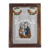 Hinterglasbild. Rumänien, 19. Jh. Joseph mit Jesuskind. Tempera/Spiegelglas. 28 x 18,5 cm. Feinster Abrieb.