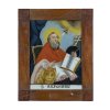 Hinterglasbild. Murnau, 18./19. Jh. Heiliger Hieronymus mit Löwe. Tempera/Glas. 25 x 19 cm. Minim. Abrieb.