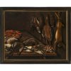 Deutsch, 19. Jh. Jagdstillleben. Öl/Lw. 90 x 114 cm. Alterungsspuren, rest., doubl.