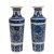 Zwei Vasen. China, 19./20 Jh. Porzellan, Blaumalerei. Florales Dekor. Am Boden Marke. H. ca. 25,3 cm. Berieben, rest., eine Vase mit kleinem Riss am Hals.