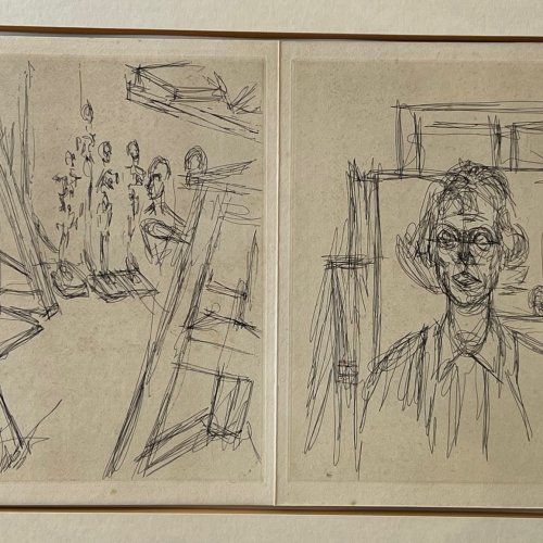 Giacometti, Alberto. Interieur und Frauenkopf, 1964. aus: 