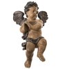Schwebender Putto. Holz, übergangene Farbfassung, ehemals versilbert. Alterungsspuren. H. 66 cm. Fleckig.
