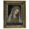 Bayern, 19 Jh. Klosterarbeit, Muttergottes mit dem geneigten Haupt (Landshut). Berieben. 25 x 19 cm.
