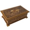 Musikspieldose. Reuge, 20. Jh. Holz, teilw. intarsiert. Swiss Musical Movement. 10,5 x 29 x 18 cm.