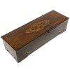 Mandolinen-Spieldose. Nicoles Frères, zugeschrieben. Holzgehäuse, Deckel mit intarsiertem Ornament. Alterungsspuren, min. rep. 13 x 51 x 17 cm.