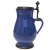 Kleiner Birnkrug. Kröning. Kobaltblaue Glasur, mit Zinndeckel. H. 23 cm.