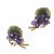 Ein Paar Ohrstecker. In Form von Veilchenbouquets, Jade, Amethyst, Perlen, Diamanten. L. 2,5 cm.