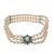 Perlenarmband, dreireihig. Zierschließe mit Smaragd- und Diamantbesatz.