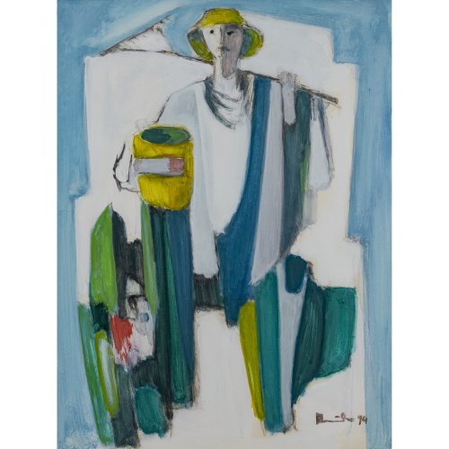 Mauder, Walter. Der Sämann. Mischtechnik. 56 x 42 cm. Sign.