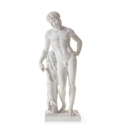 Royal Copenhagen, 2. H. 19. Jh. Biskuitporzellan, Adonis im Kontrapost. Geprägt mit 