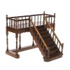 Wohl Frankreich, Anfang 20. Jh. Architektonische Modelltreppe mit Podest aus Holz. 35 x 47 x 38 cm. Minim. Gebrauchsspuren.
