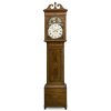 Standuhr. England. Furniertes Gehäuse, Zifferblatt mit den vier Erdteilen. Rest., erg. 213 x 53 x 24 cm.