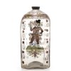 Schnapsflasche bemalt. H. 15,5 cm. Gebrauchsspuren.