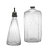 Schnapsflasche und Ludl. Beide ca. 17 cm. Ein Schraubverschluss fehlt.