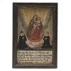 Votivtafel. Süddt., 18./19. Jh. Anbetung der Mutter Gottes auf der Mondsichel. Öl/Holz. 29,5 x 20 cm. Alterungsspuren.