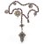 Rosenkranz. 19. Jh. Sechs Gesätze. Perlen aus facettierten Glassteinen. Kreuzanhänger mit Perlmutteinlagen. Gebrauchsspuren. L. 51 cm.