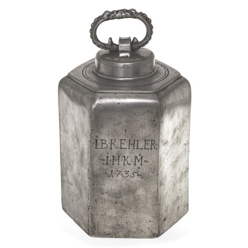 Schraubflasche. Zinn. H. 28 cm