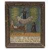 Süddt., dat. 1839. Ex-Voto. Anbetung des Schmerzhaften Jesus in Krankheit. Tempera/Holz. 26,5 x 22,5 cm. Alterungsspuren.