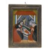 Hinterglasbild. Sandl/Buchers, Ende 19. Jh. Darstellung der Geburt Christi. Tempera/Glas. 28 x 20 cm. Minim. Farbablösung.