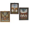 Drei Hinterglasbilder. Süddt., 19./20. Jh. Drei Ansichten der Armen Seelen im Fegefeuer. Tempera/Glas. Je 14,5 x 10,5 und 16,5 x 12 cm und 19 x 16 cm. Farbablösungen.