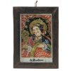 Hinterglasbild. Wohl Böhmen, 19. Jh. Darstellung der Hl. Barbara. Tempera/Glas. 28 x 19 cm. Farbablösungen.