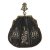 19. Jh. Geldbeutel/Tasche. Leder mit Stickereien und Messinganhänger L. 30 cm.  Besch.