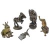 Ein Konvolut Wiener Bronzen. Fünf Tiere, Patina, teilw. farbig bemalt. H. 3-6,5 cm. Gebrauchsspuren.