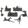 Ein Konvolut Wiener Bronzen. Sieben weibliche Studien mit Patina. H. 2-8 cm, L. 3-9 cm. Gebrauchsspuren.