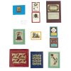 Konvolut von Neun Freundschafts- und Glückwunschkarten.
Deutsch, 19. Jh., Kolorierte Stiche, Prägedruck, versch. Materialien und Größen.