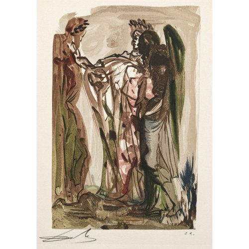 Dali, Salvador. Mythologische Darstellung. Serigraphie. 26 x 17,5 cm. E.A.